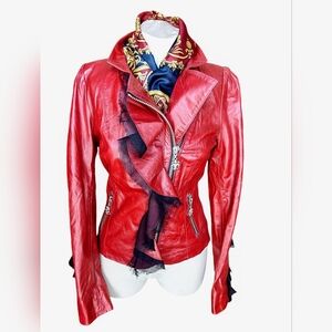 Royal Underground/ leather jacket/Red/ Size Small